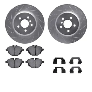 R1 Concepts WGYH1-31106 eLINE Rotor - Drilled & Slotted - Silver W/ Semi-Met Pads
